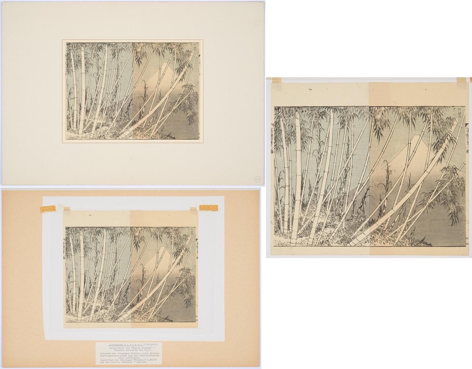 Artwork by Katsushika Hokusai, Aus: Fugaku Hiakkei (Hundert Ansichten des Fuji, Made of Holzschnitte