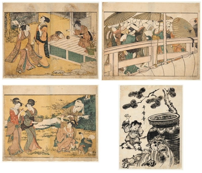 Artwork by Kitagawa Utamaro, Spielende Kinder, Made of color woodcut