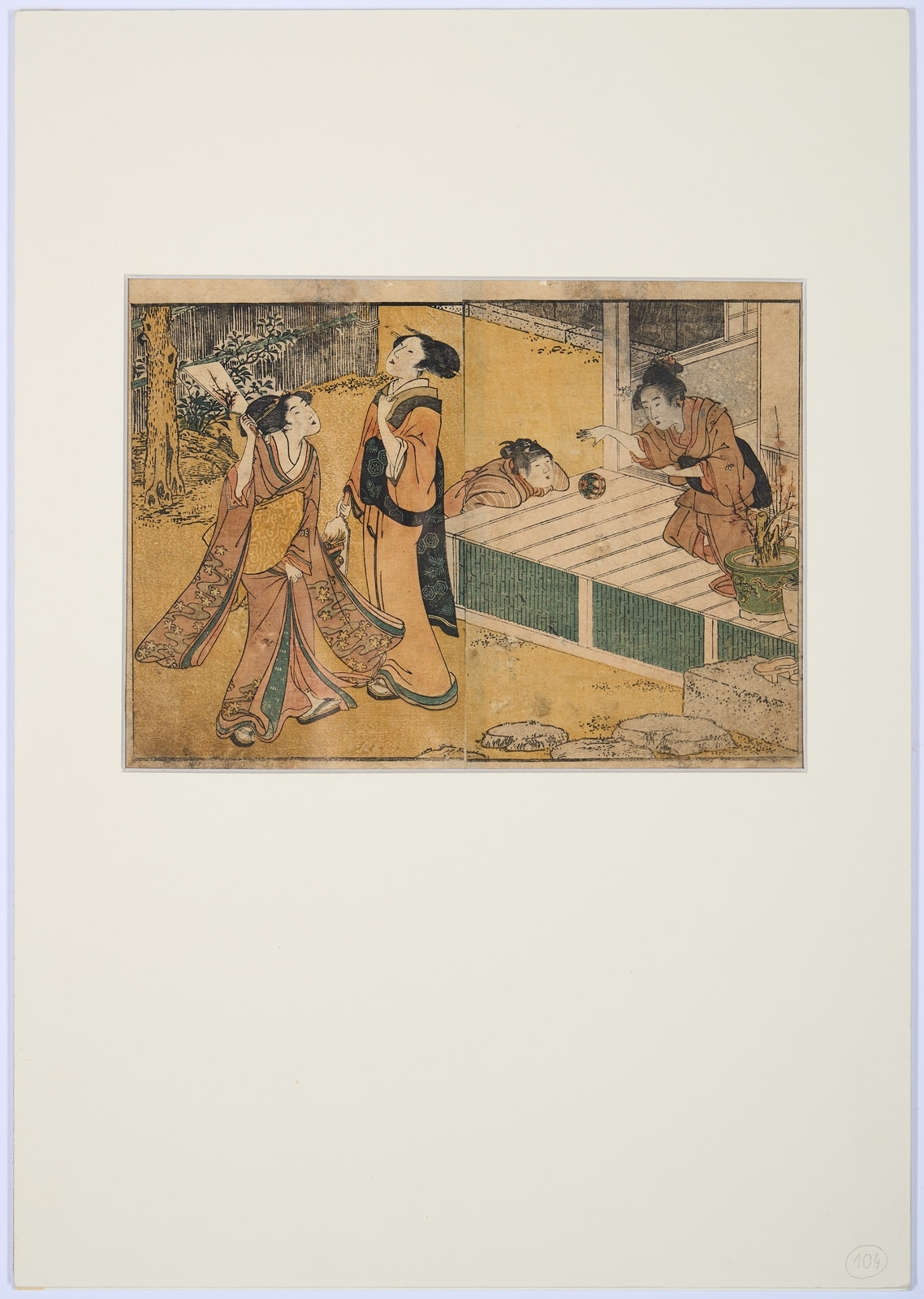 Artwork by Kitagawa Utamaro, Spielende Kinder, Made of color woodcut
