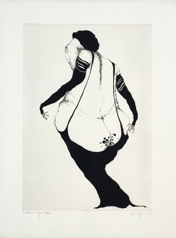 Artwork by Gertrude Degenhardt, Madame Chique, Made of etching