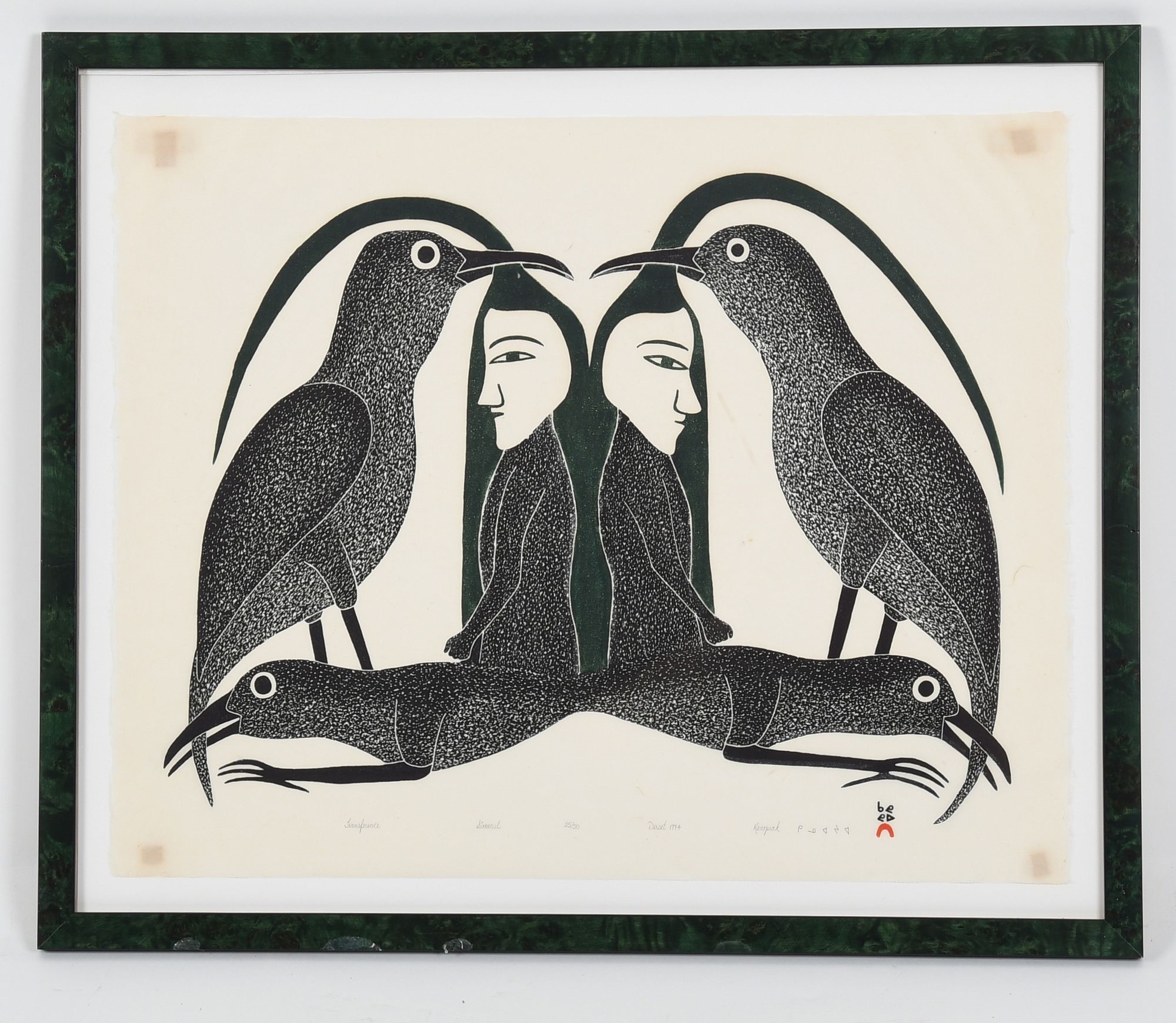 Artwork by Kenojuak Ashevak, Transference, Made of Stonecut On Paper