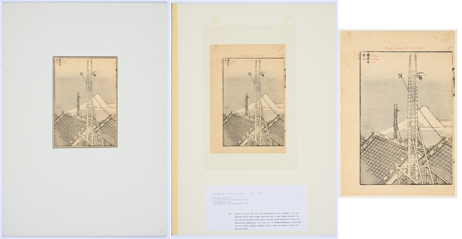 Artwork by Katsushika Hokusai, Aus: Fugaku Hiakkei (Hundert Ansichten des Fuji, Made of Holzschnitte