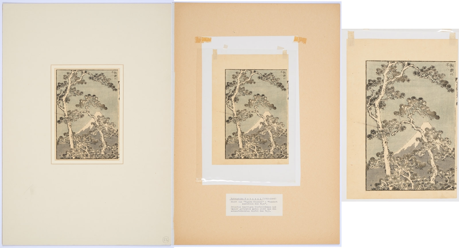 Artwork by Katsushika Hokusai, Aus: Fugaku Hiakkei (Hundert Ansichten des Fuji, Made of Holzschnitte