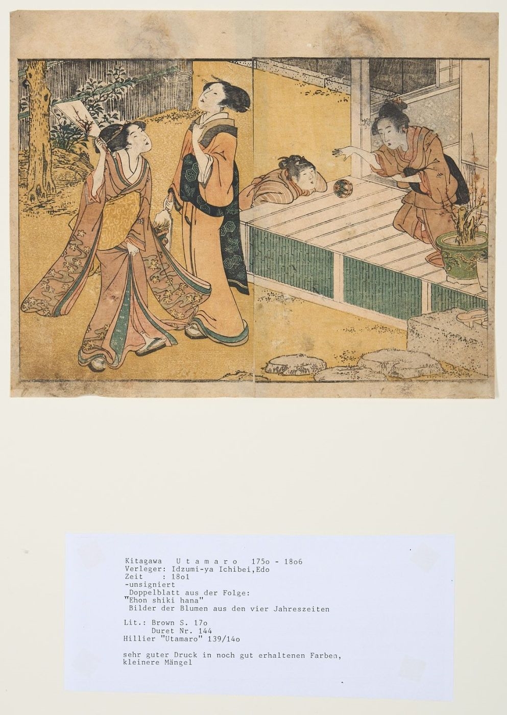 Artwork by Kitagawa Utamaro, Spielende Kinder, Made of color woodcut