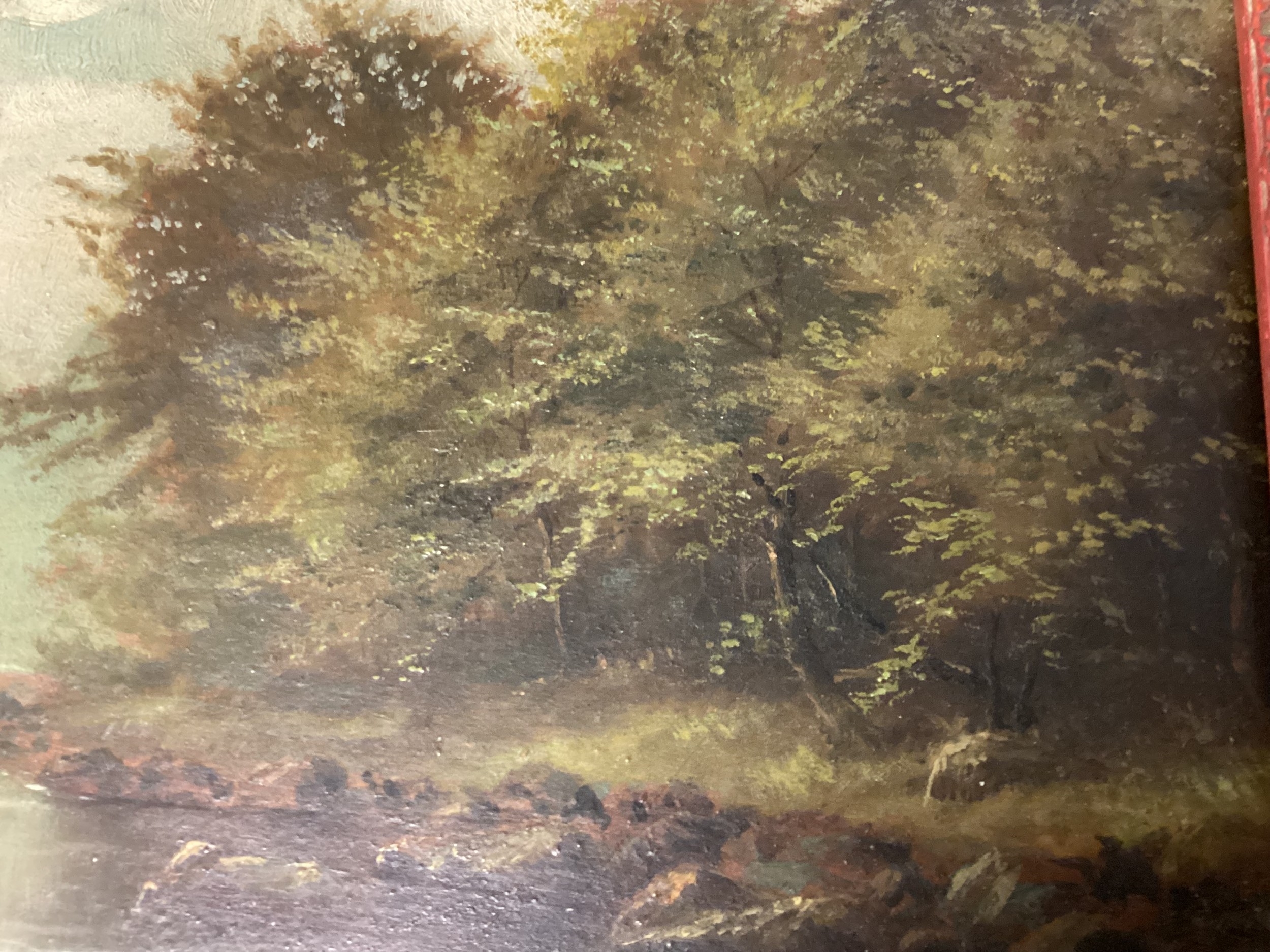 Artwork by Louis Hubbard Grimshaw, river scene, Made of Oil On Board