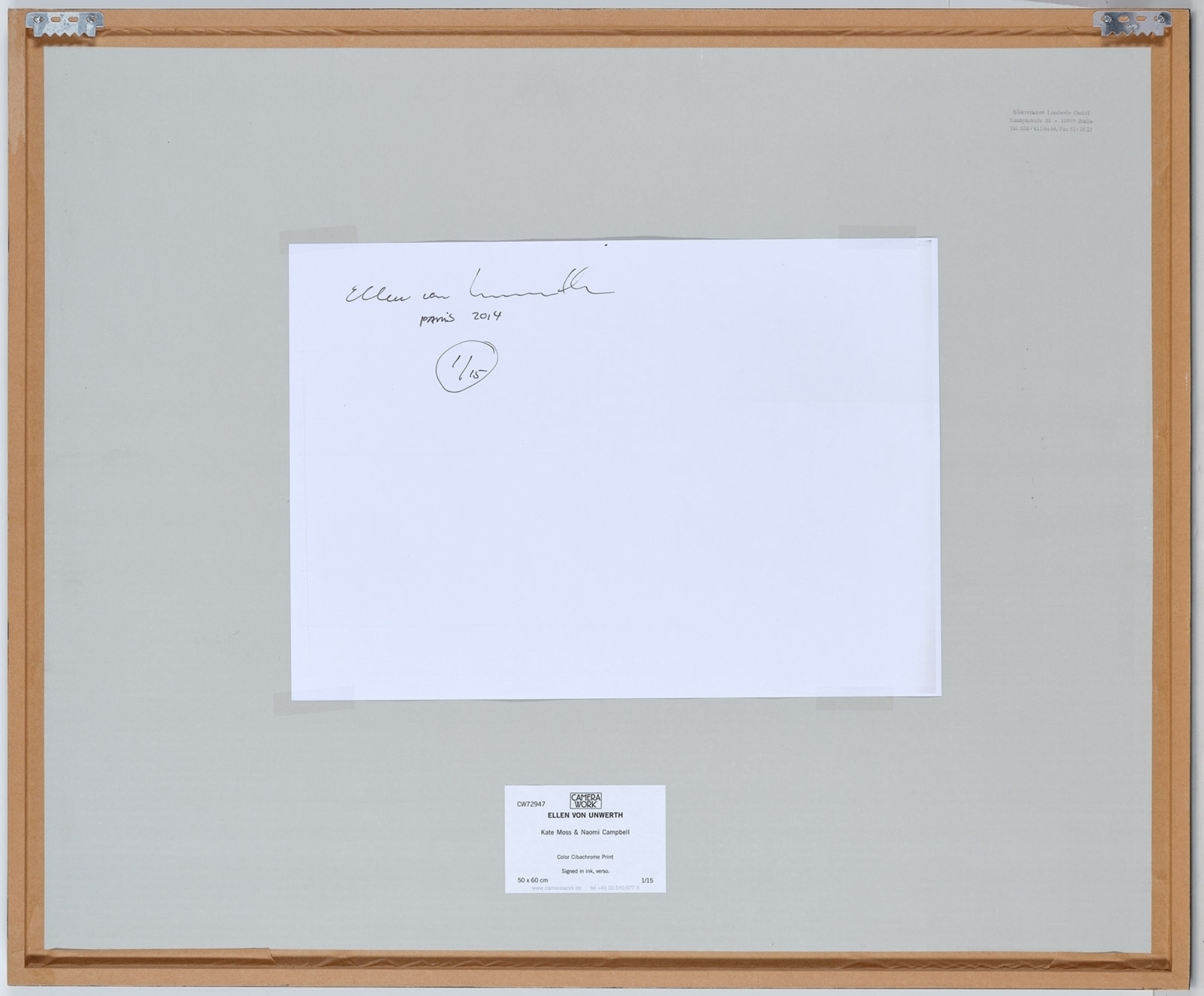 Artwork by Ellen von Unwerth, Kate Moss & Naomi Campbell, Made of Cibachrome Print