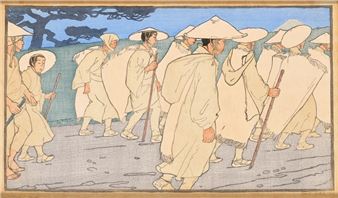 Japanische Pilger auf dem Weg zum Fujiyama - Emil Orlik