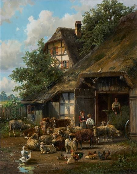 Auf dem Bauernhof - Kinder und Tiere an der Heuscheune - Hubert Kaplan