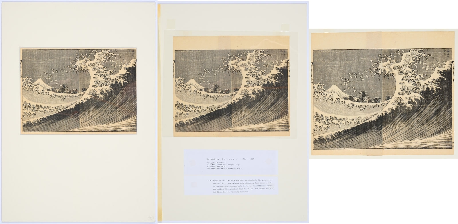 Artwork by Katsushika Hokusai, Aus: Fugaku Hiakkei (Hundert Ansichten des Fuji, Made of Holzschnitte