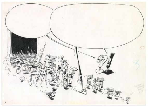 Original illustration published in Le Journal de Spirou no. 1790, August 3, 1972 by André Franquin, August 3, 1972