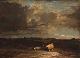 Cattle in a vast landscape - Jules Dupré