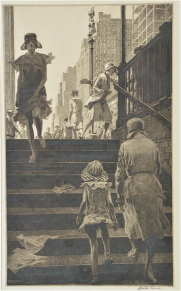 絵画 steps Martin Lewis | Subway Steps | MutualArt