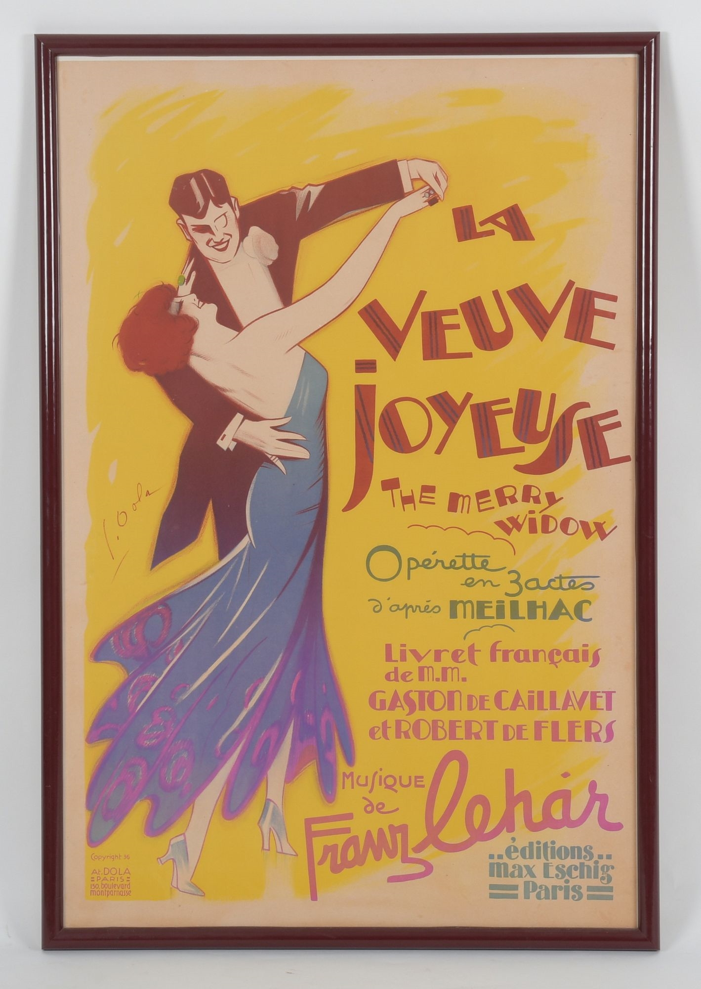 Artwork by Georges Dola, Merry Widow operetta, Made of Poster