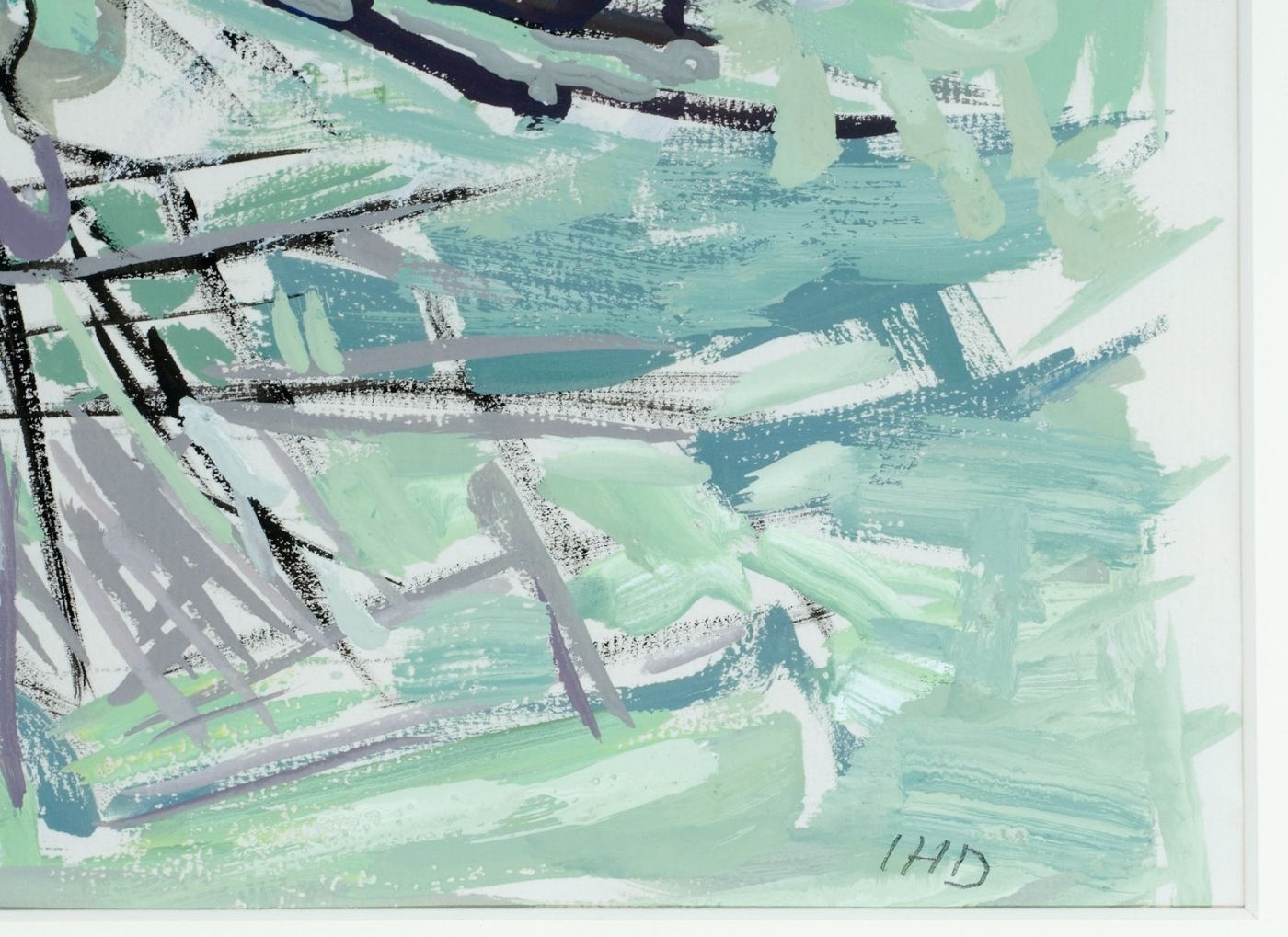 Artwork by Inge Hergenhahn, Zweige und Blüten, Made of Gouache