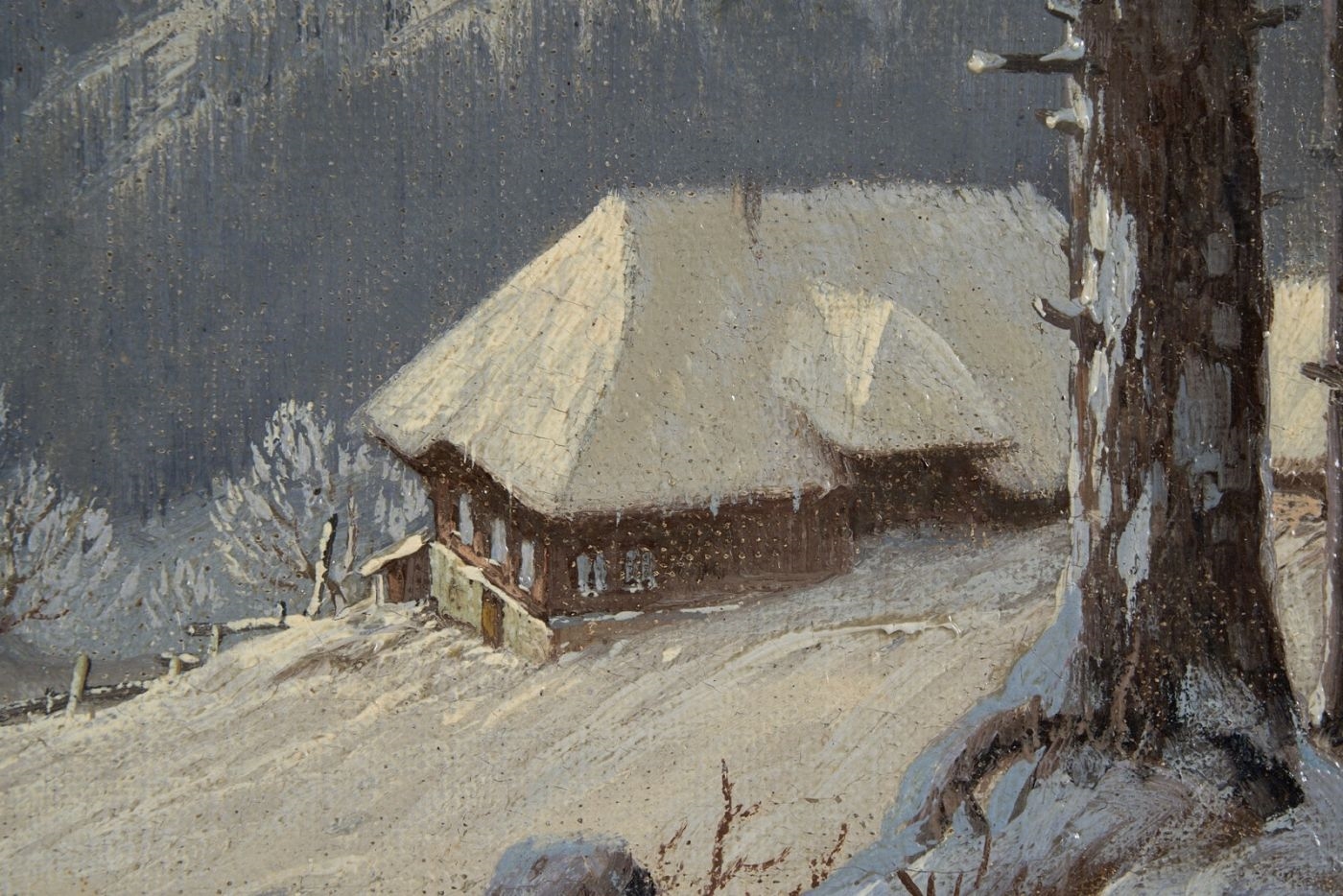Artwork by Karl Hauptmann, Blick in ein verschneites Schwarzwaldtal, Made of oil on canvas
