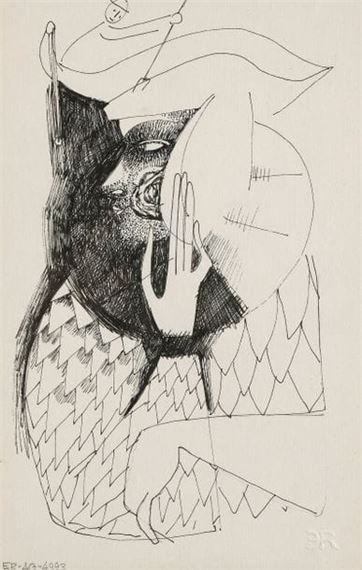 Portrait d'Arlequin - Endre Rozsda