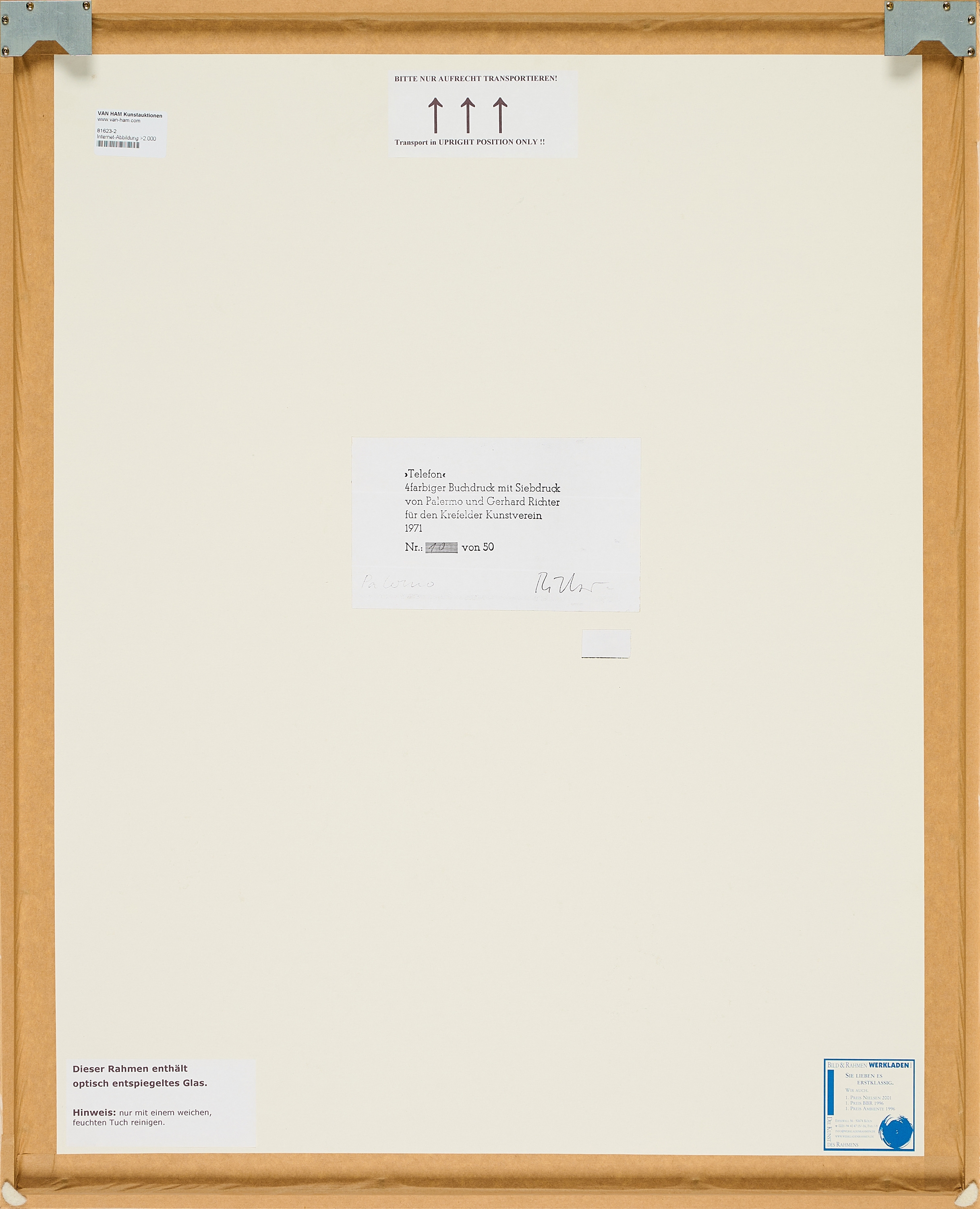 Artwork by Blinky Palermo, Telefon, Made of Four-Colour Letterpress Printing And Colour Silkscreen On Offset Card