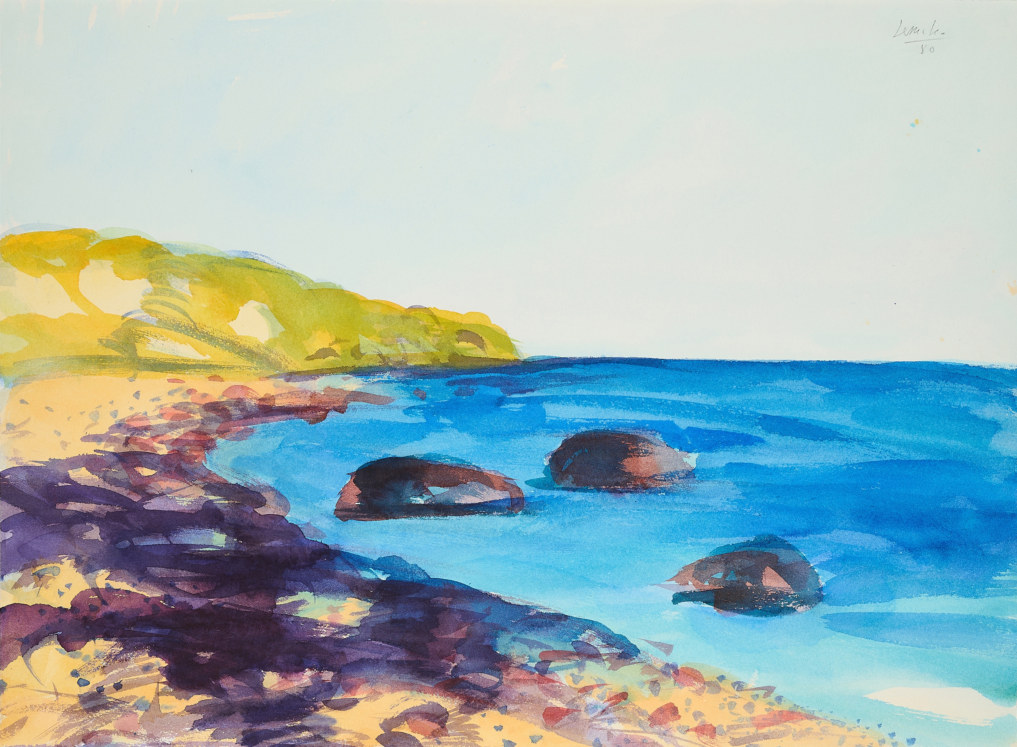 Artwork by Dietmar Lemcke, Mixed Lot of 5 Watercolours, Made of Watercolour On Thin Card