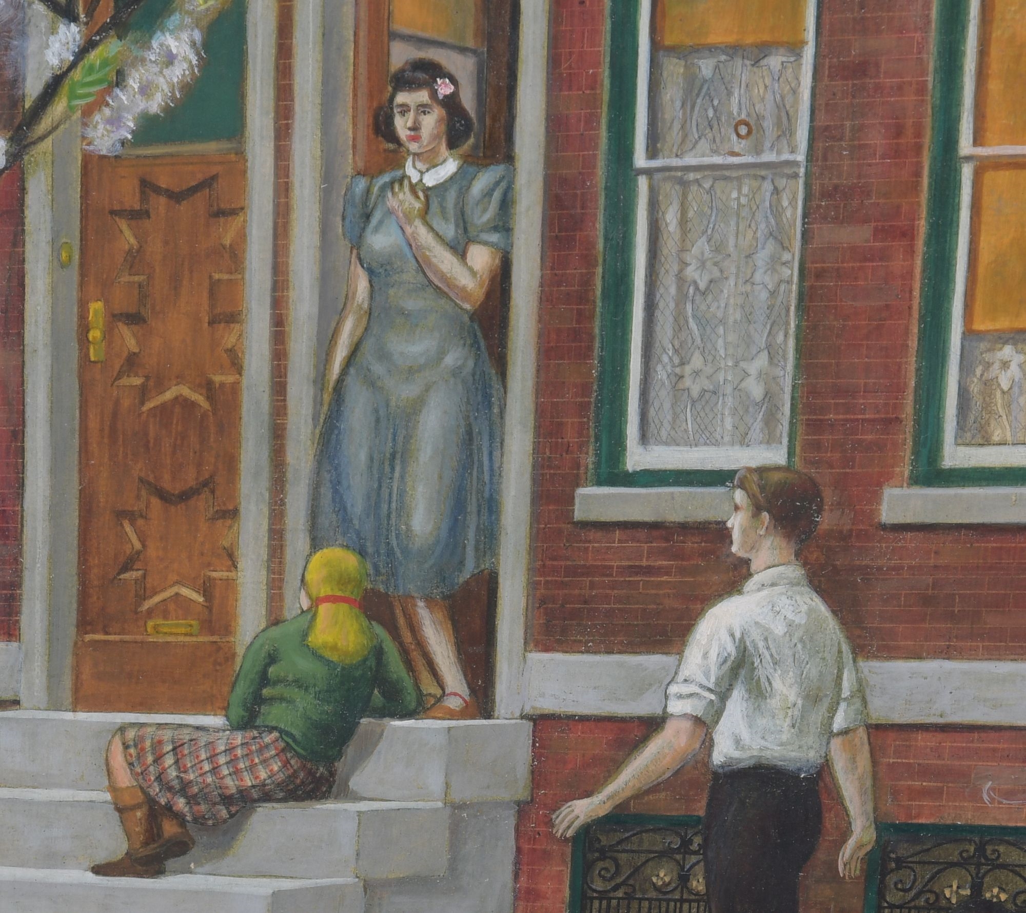 Artwork by James P. Bonelli, Spring in the City, Made of Oil On Board