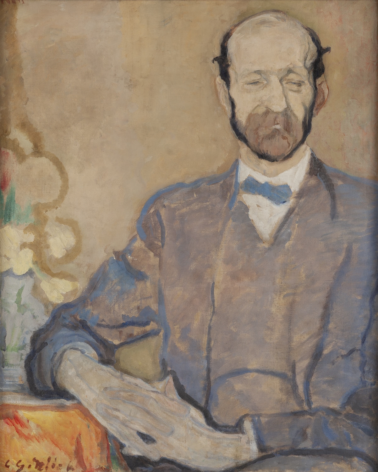 Artwork by Leopold Gottlieb, Portrait of Professor Georges Bohn, Made of Oil / Canvas