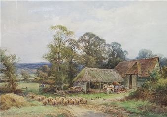 A farmyard scene - Henry John Sylvester Stannard