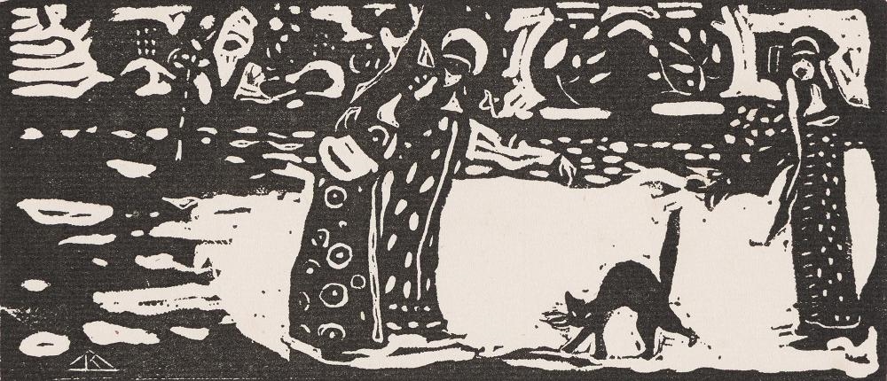 Artwork by Wassily Kandinsky, Katze, Made of Woodcut On Laid Paper