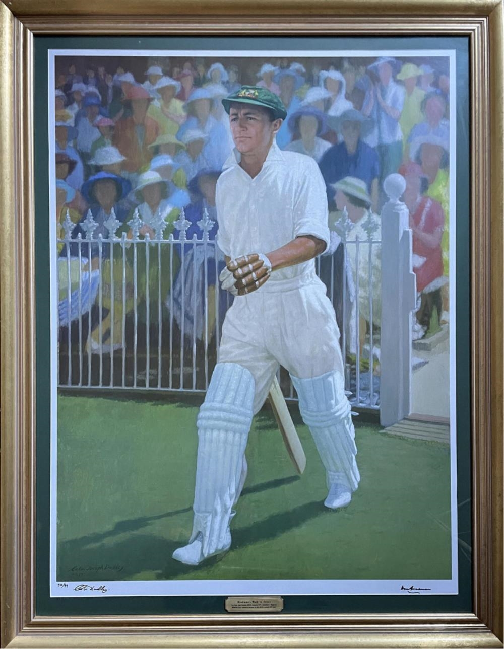 Artwork by Colin Joseph Dudley, Bradman's Walk to Glory, Made of Limited Edition Print