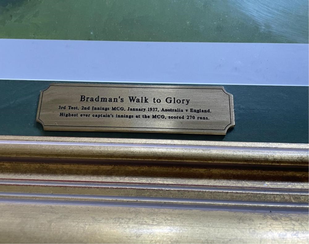 Artwork by Colin Joseph Dudley, Bradman's Walk to Glory, Made of Limited Edition Print