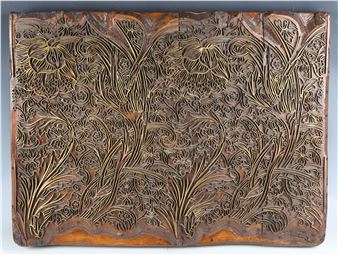 Lily and Pomegranate pattern Morris & Co wooden hand printing block - Morris & Co