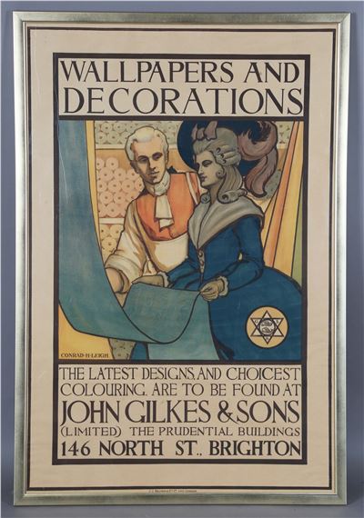 advertising poster for John Gilkes & Sons Wallpapers and Decorations - Conrad Heighton Leigh