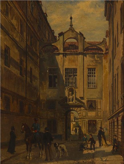 München scene, possibly Wilhelmsbogen - Otto von Ruppert