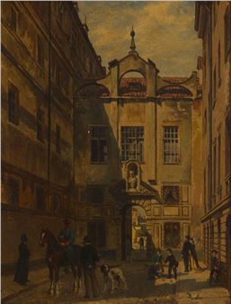 München scene, possibly Wilhelmsbogen - Otto von Ruppert