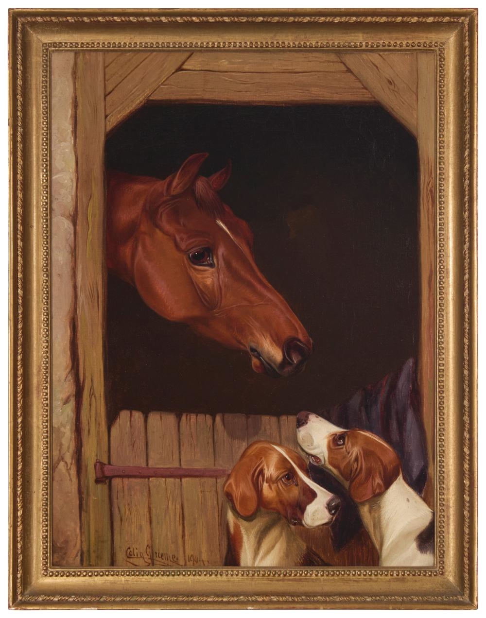 Colin Graeme Roe | A horse and two hounds (1904) | MutualArt
