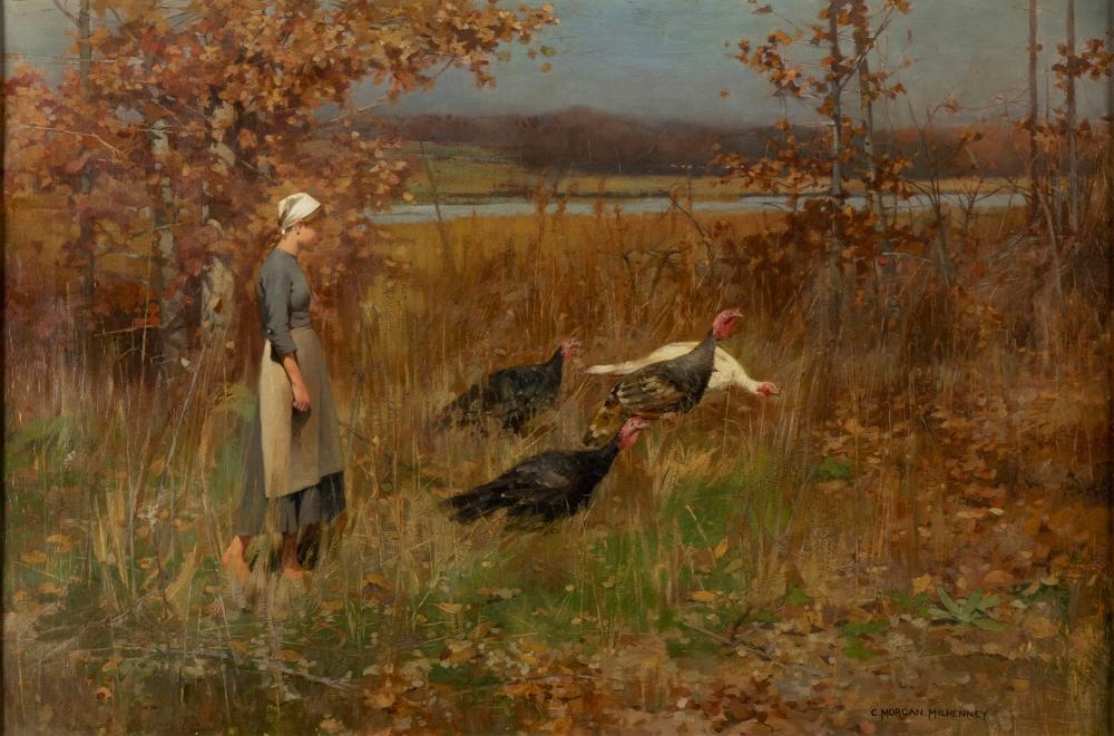 Artwork by Charles Morgan McIlenney, The Turkey Girl, Made of Oil On Canvas