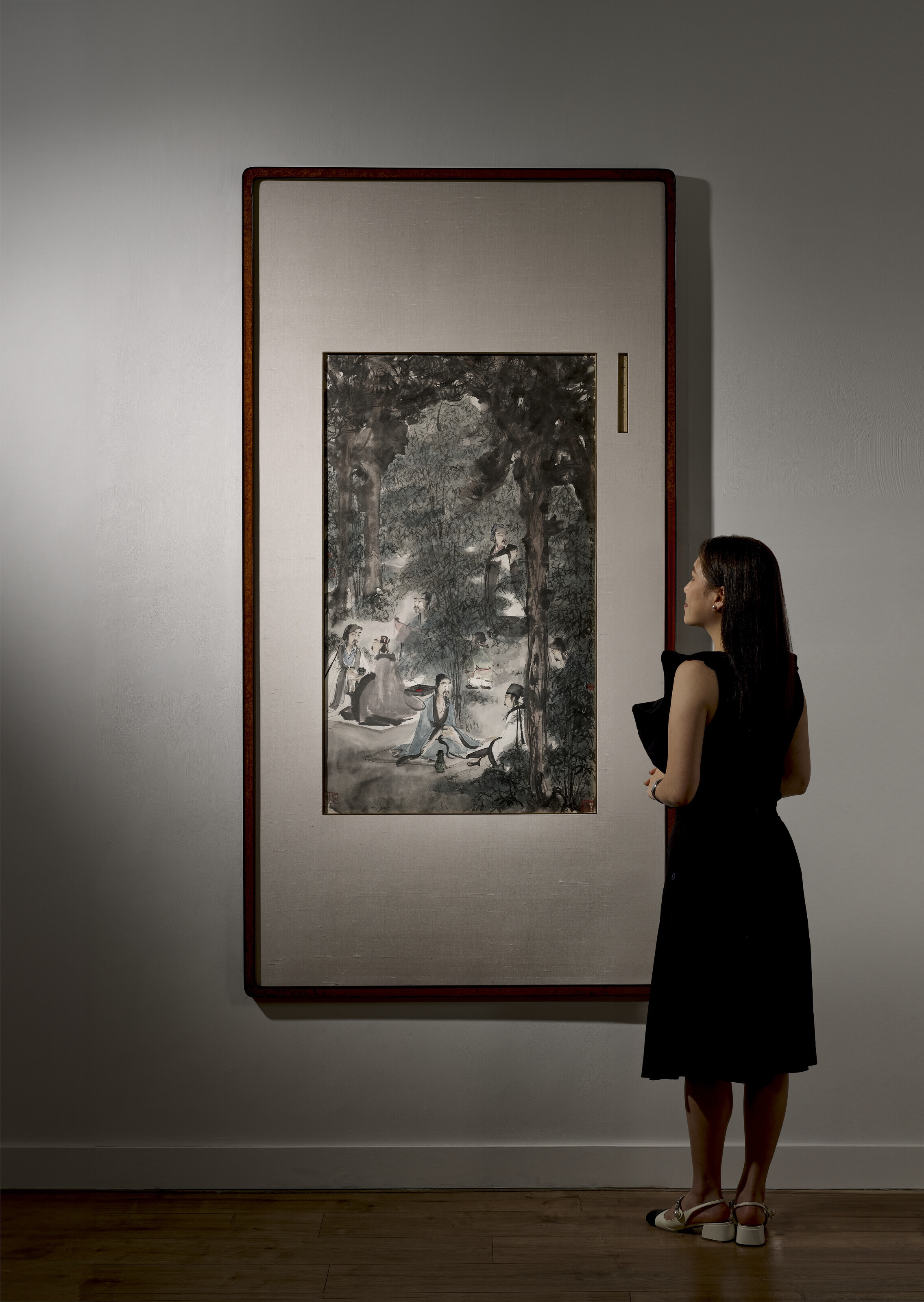 Artwork by Fu Baoshi, Seven Sages of the Bamboo Grove, Made of Ink and colour on paper