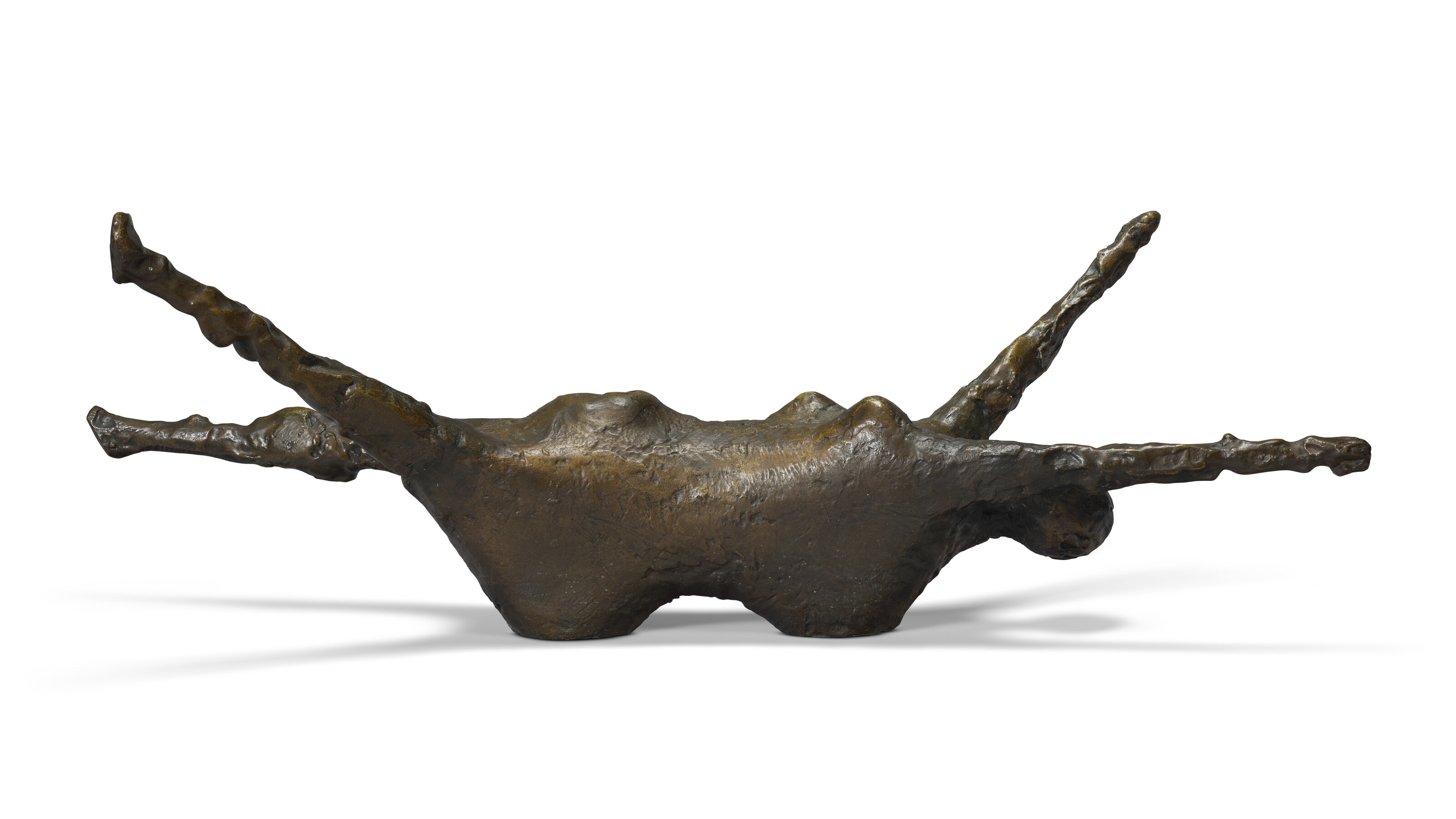 Artwork by Kenneth Armitage, Sprawling Woman (small version, Made of bronze with a brown patina