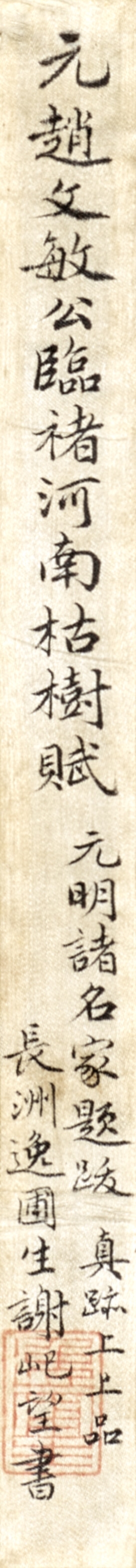 Artwork by Zhao Mengfu, Ode to a Withered Tree, Made of Handscroll, ink on paper