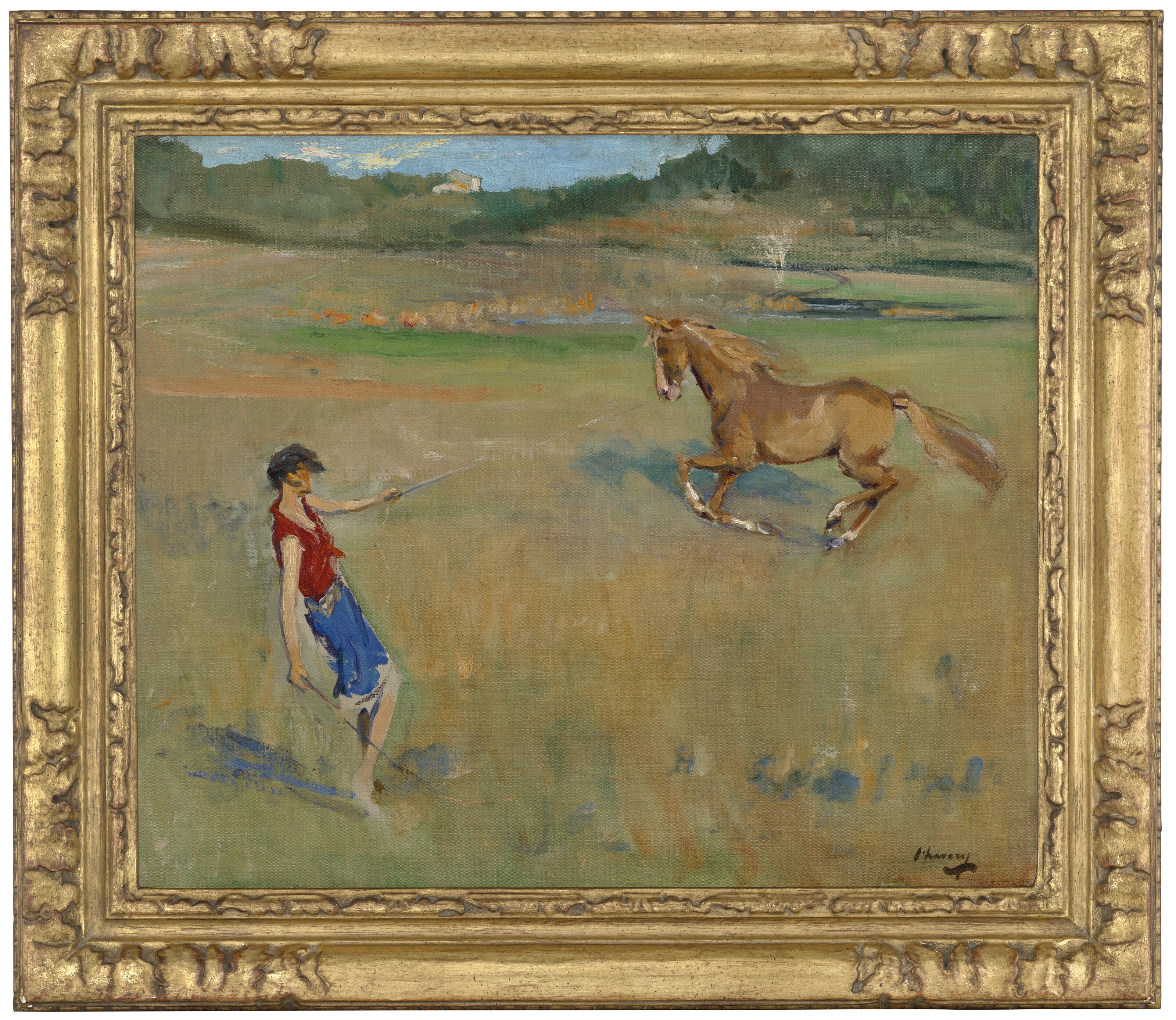 Artwork by John Lavery, Schooling the Pony, Made of offset