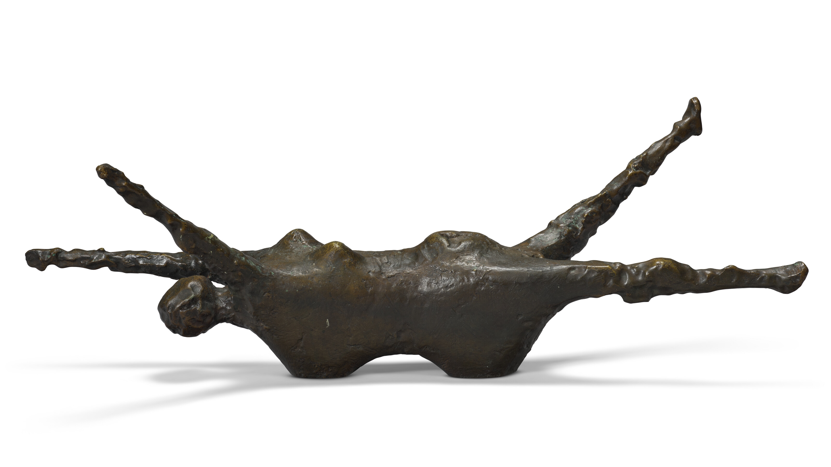 Artwork by Kenneth Armitage, Sprawling Woman (small version, Made of bronze with a brown patina