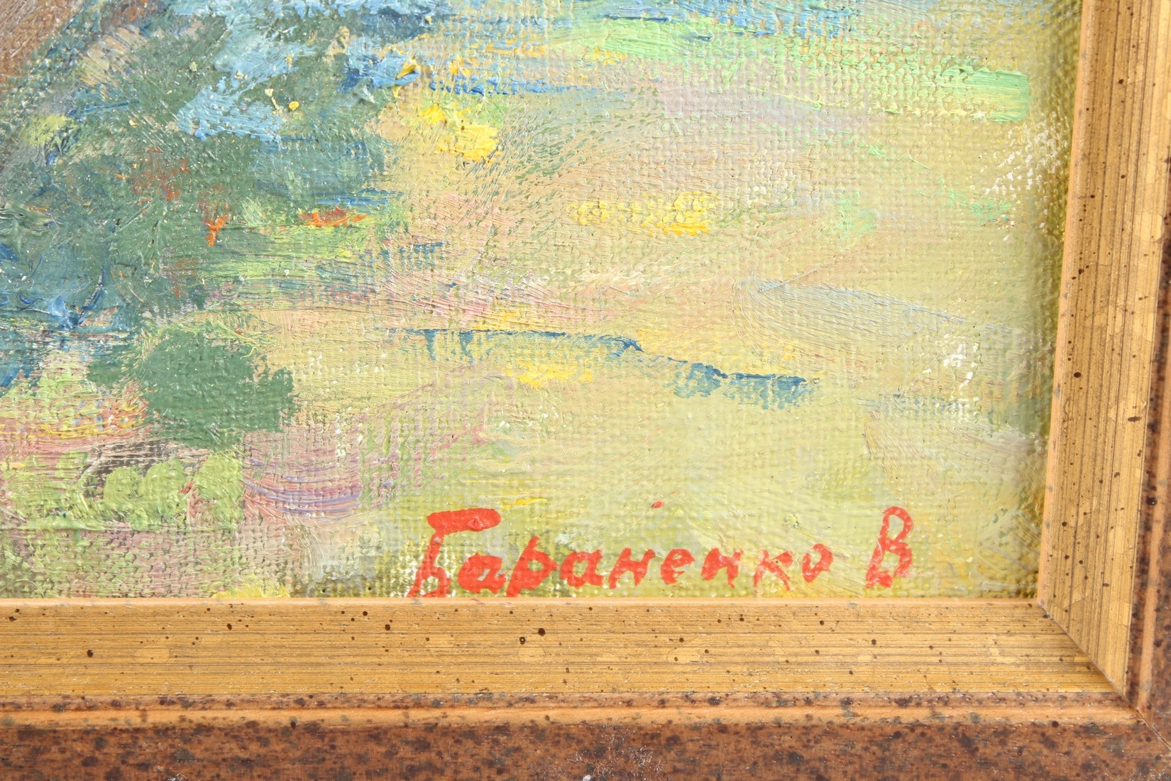 Artwork by Vitaly Baranenko, Chickens amongst blossom trees, Made of Oil On Canvas