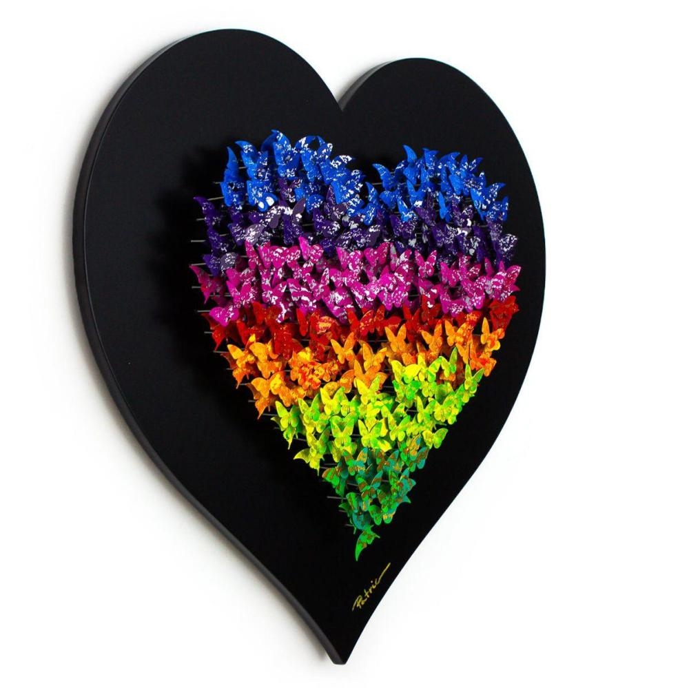 Artwork by Patricia Govezensky, Heart, Made of Original 3D Metal Art On Wood