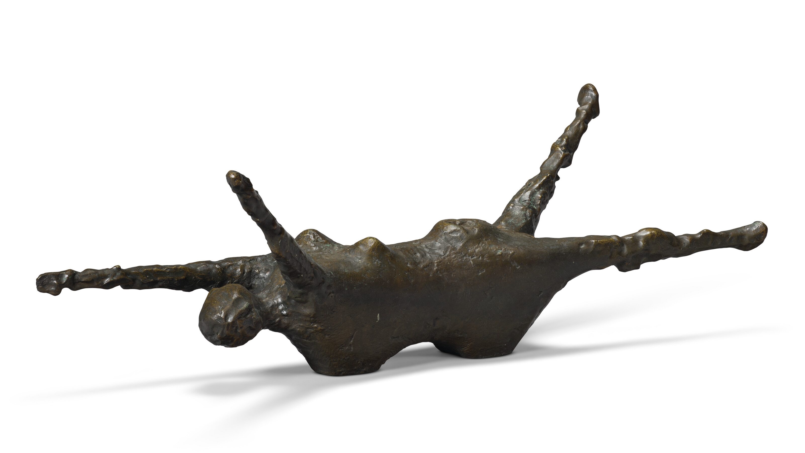 Artwork by Kenneth Armitage, Sprawling Woman (small version, Made of bronze with a brown patina