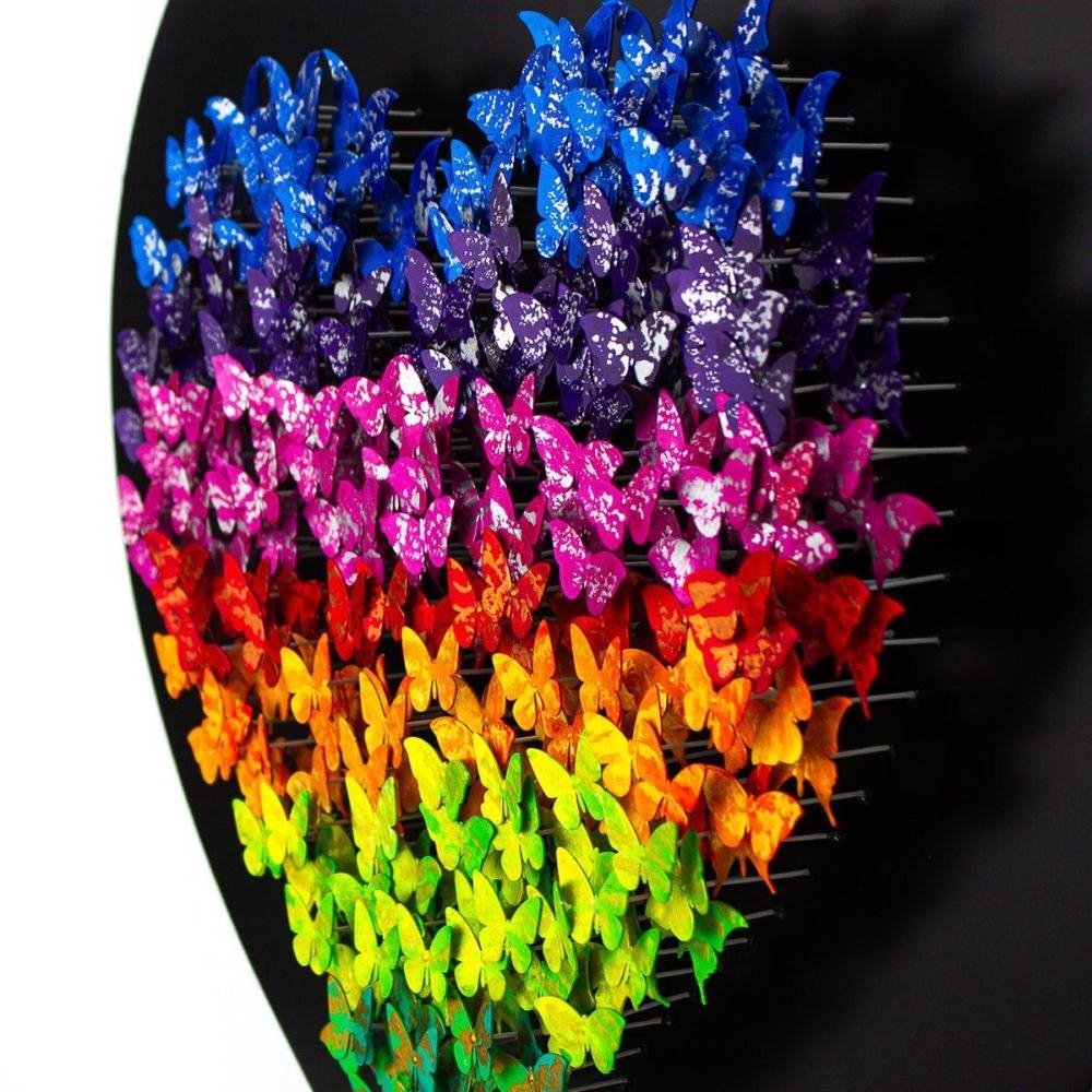 Artwork by Patricia Govezensky, Heart, Made of Original 3D Metal Art On Wood