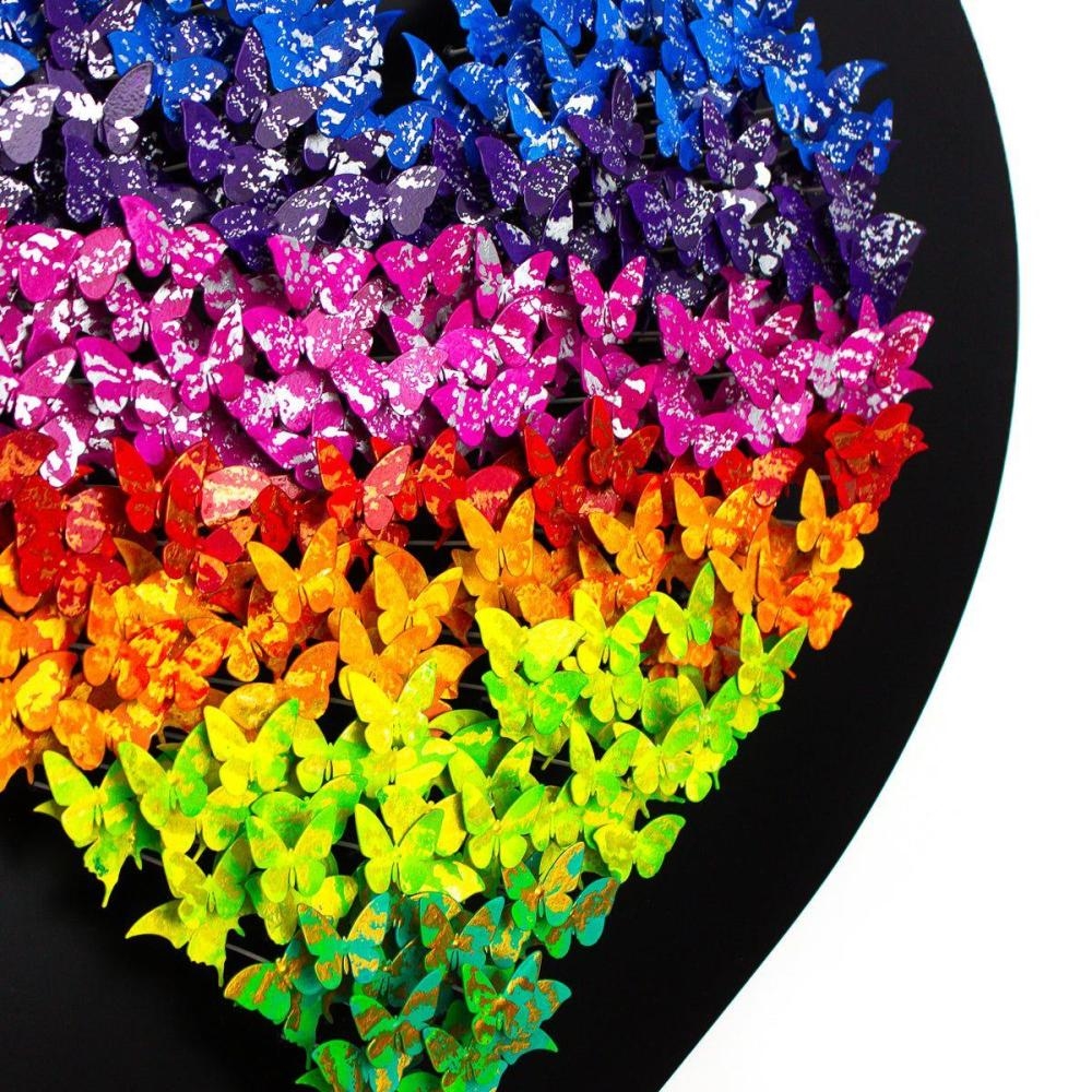 Artwork by Patricia Govezensky, Heart, Made of Original 3D Metal Art On Wood