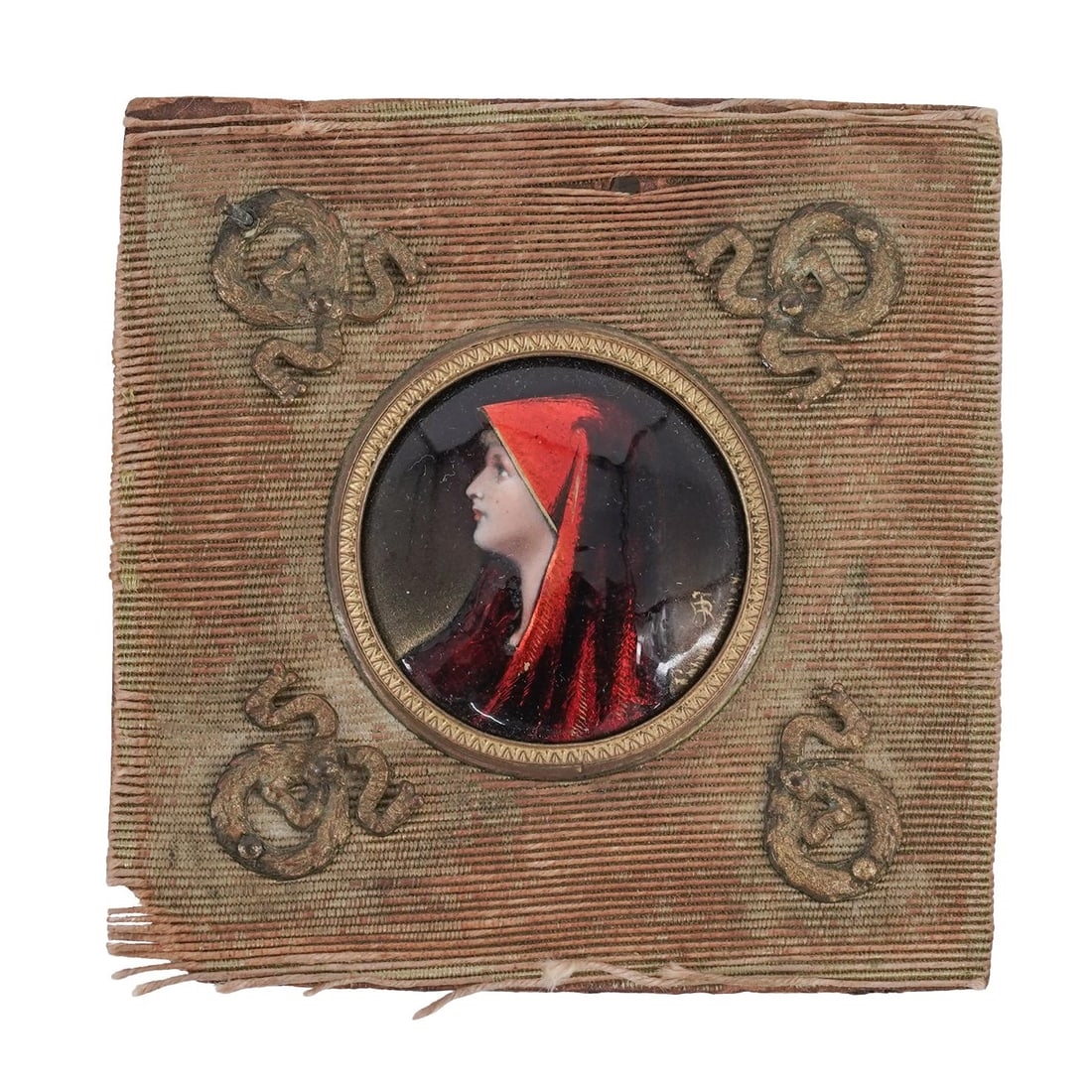 Artwork by Jean-Jacques Henner, Portrait of Saint Fabiola, Made of Enamel Copper