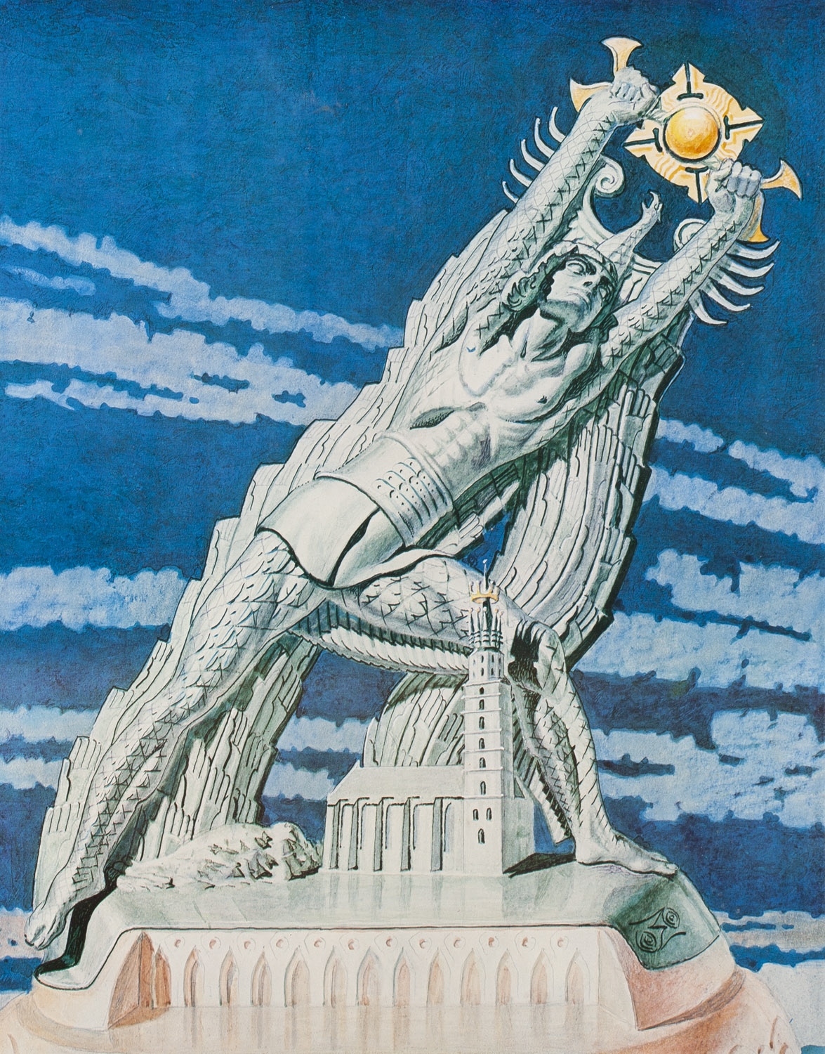 Artwork by Stanislaw Szukalski, Kopernik poskramiający słońce, Made of print/paper