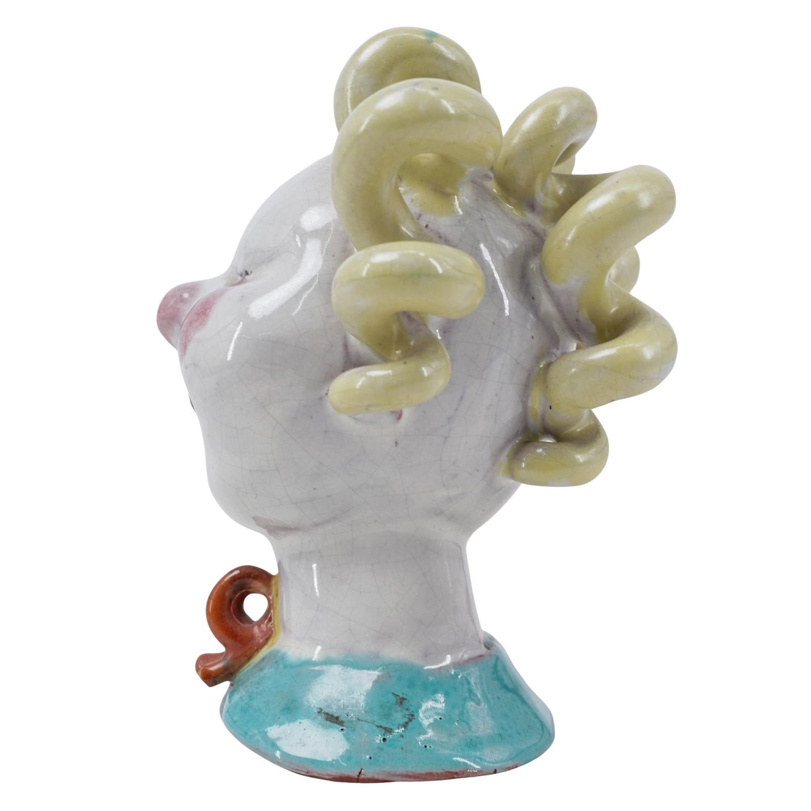 Artwork by Walter Bosse, Terracotta Clown Bust, Made of Terracotta