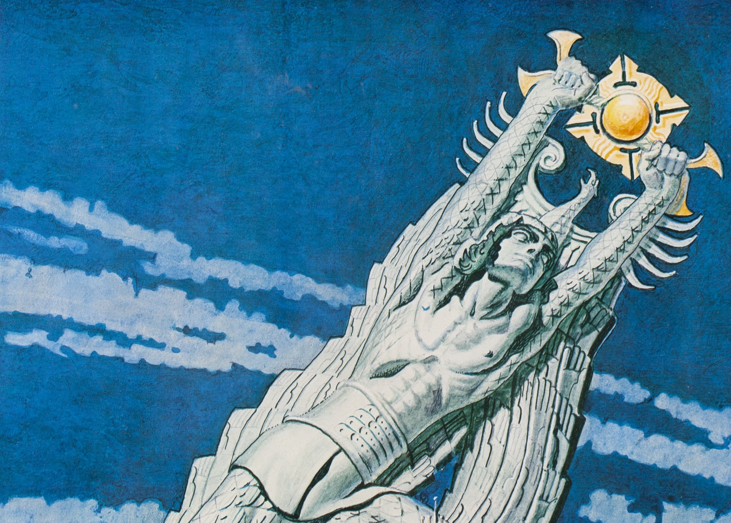 Artwork by Stanislaw Szukalski, Kopernik poskramiający słońce, Made of print/paper