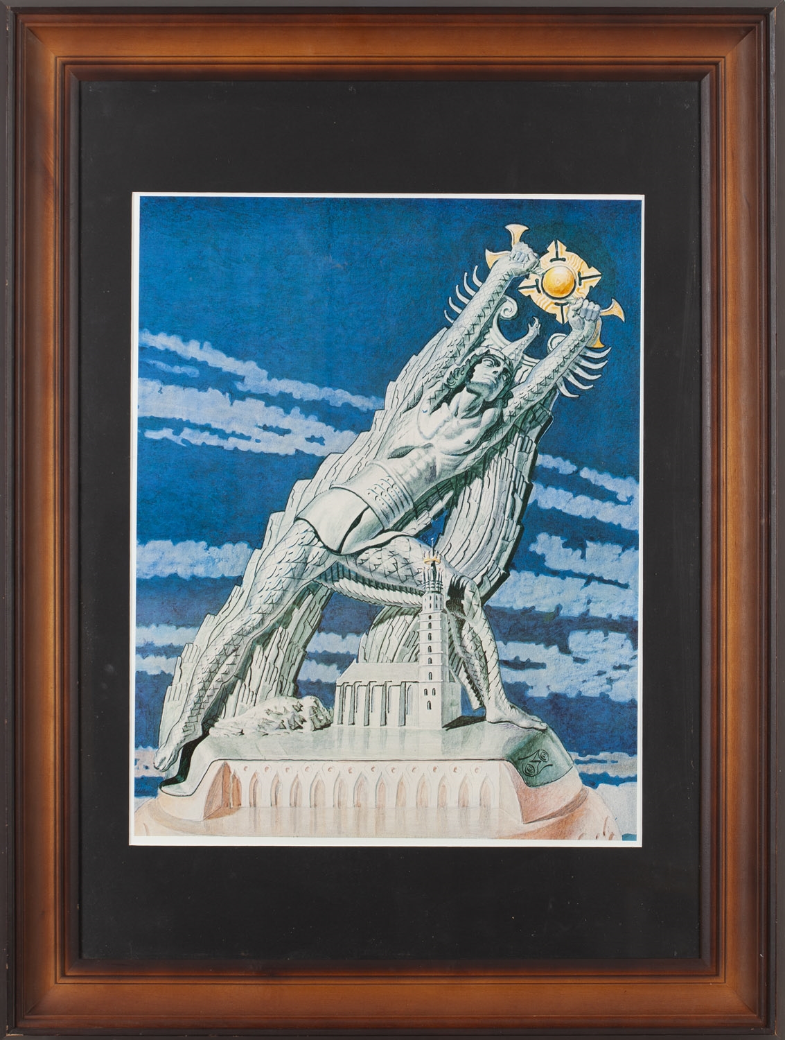 Artwork by Stanislaw Szukalski, Kopernik poskramiający słońce, Made of print/paper