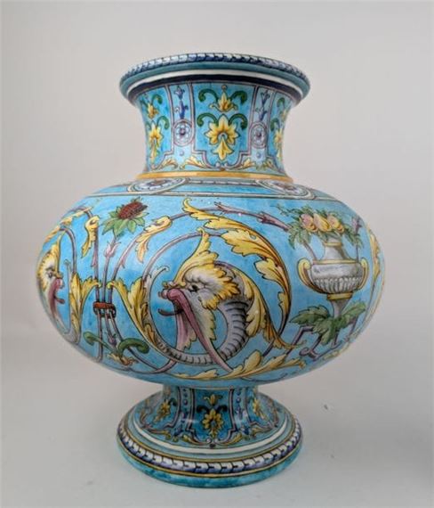 Joseph-Theodore Deck | Large ceramic baluster vase with polychrome ...
